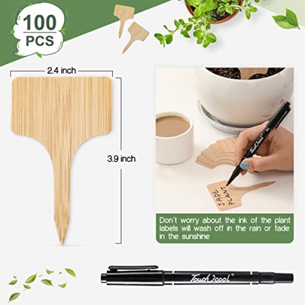 100pcs Plant Labels, Garden Plant Markers, Plastic T-Type Plant Ta...