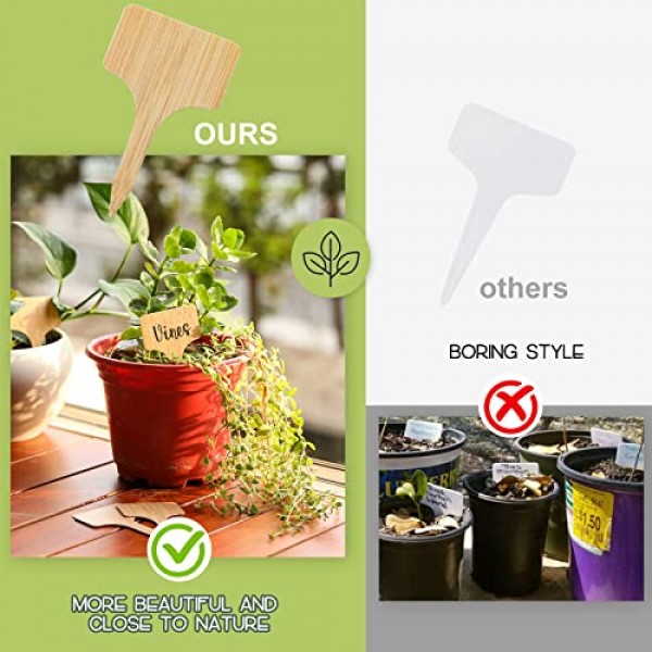 100pcs Plant Labels, Garden Plant Markers, Plastic T-Type Plant Ta...