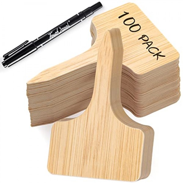 100pcs Plant Labels, Garden Plant Markers, Plastic T-Type Plant Ta...
