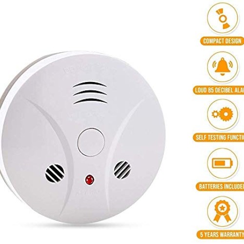 3 Pack Fire Alarms Smoke Detector Battery Operated with Photoelect...