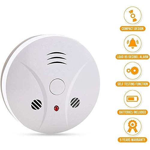 3 Pack Fire Alarms Smoke Detector Battery Operated with Photoelect...