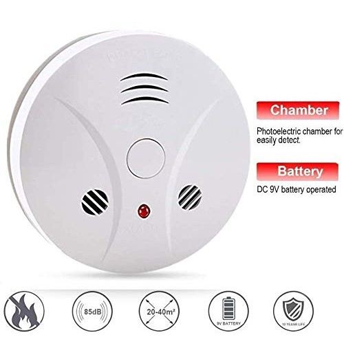 3 Pack Fire Alarms Smoke Detector Battery Operated with Photoelect...