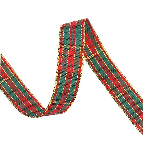 Christmas Plaid Checkered Ribbon 25 Yard Each Roll 100% Polyester ...