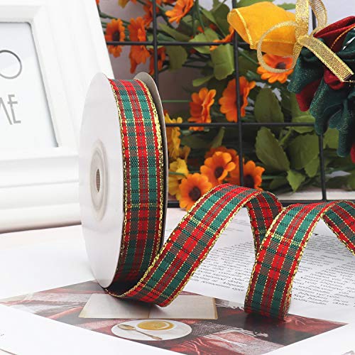 Christmas Plaid Checkered Ribbon 25 Yard Each Roll 100% Polyester ...