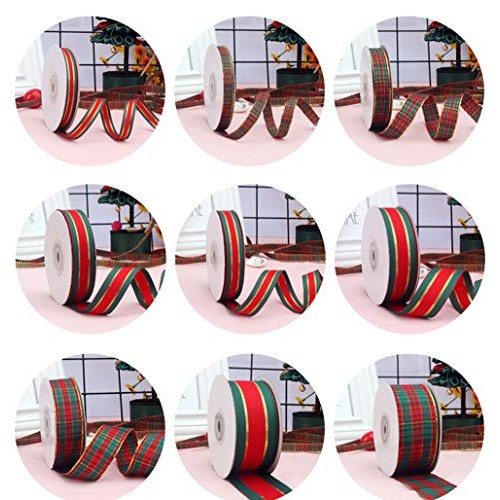 Christmas Plaid Checkered Ribbon 25 Yard Each Roll 100% Polyester ...