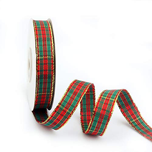 Christmas Plaid Checkered Ribbon 25 Yard Each Roll 100% Polyester ...