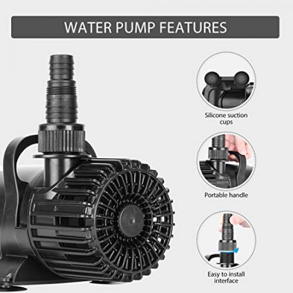 VIVOHOME Electric 220W 4500GPH Submersible Water Pump for Koi Pond...