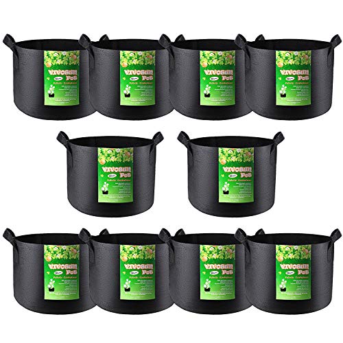 VIVOSUN 10-Pack 10 Gallon Grow Bag, Reinforced Planter Fabric Pot ...