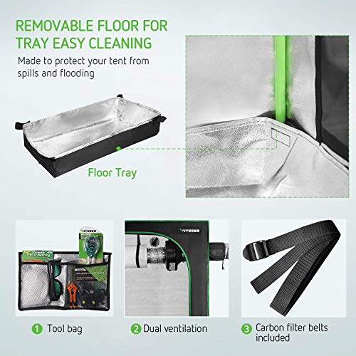 VIVOSUN 5-Pack 1 Gallon Grow Bags with Mylar Hydroponic Grow Tent
