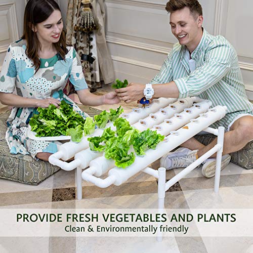VIVOSUN Hydroponic Grow Kit, 1 Layer 36 Plant Sites 4 PVC Pipes Hy...