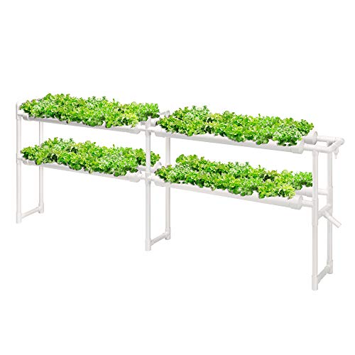 VIVOSUN Hydroponic Grow Kit, 2 Layers 72 Plant Sites 8 PVC Pipes H...
