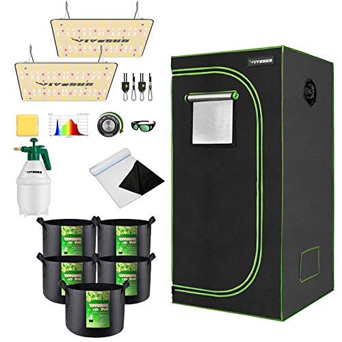 VIVOSUN Panda Film with Grow Tent, Garden Sprayer, LED Grow Light,...