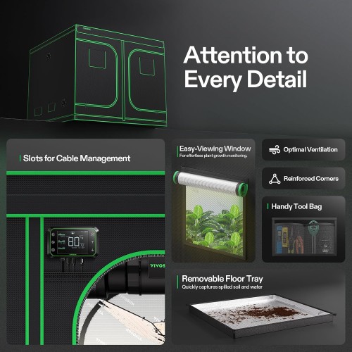 VIVOSUN S888 8x8 Large Grow Tent 96