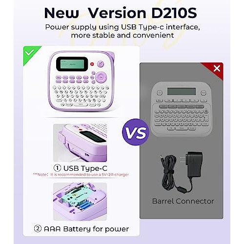Vixic Label Maker Machine with 4 Tapes Portable Label Makers D210S...