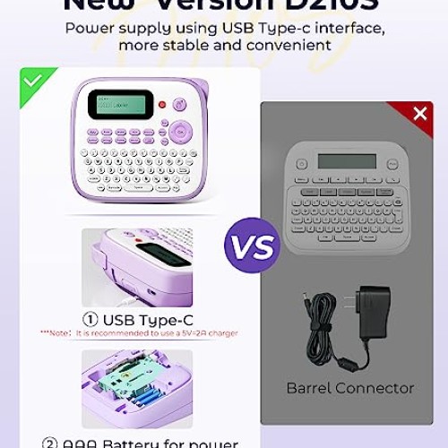 Vixic Label Maker Machine with 4 Tapes Portable Label Makers D210S...