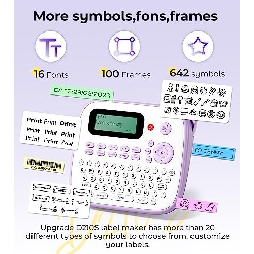 Vixic Label Maker Machine with 4 Tapes Portable Label Makers D210S...