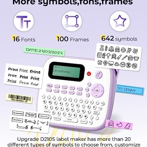 Vixic Label Maker Machine with 4 Tapes Portable Label Makers D210S...