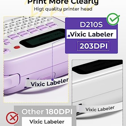 Vixic Label Maker Machine with 4 Tapes Portable Label Makers D210S...