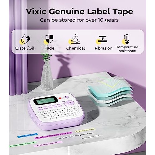 Vixic Label Maker Machine with 4 Tapes Portable Label Makers D210S...