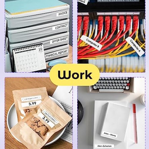 Vixic Label Maker Machine with 4 Tapes Portable Label Makers D210S...