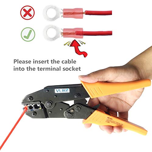 VLIKE Crimper Tool Kit A Self-adjustable Ratchet Wire Crimping Pli...