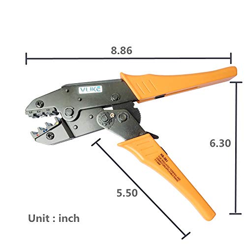VLIKE Crimper Tool Kit A Self-adjustable Ratchet Wire Crimping Pli...