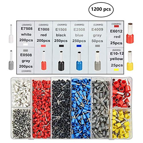 VLIKE Ferrule Crimper Pliers Set Wire Crimping Tool Kit with 1200 ...