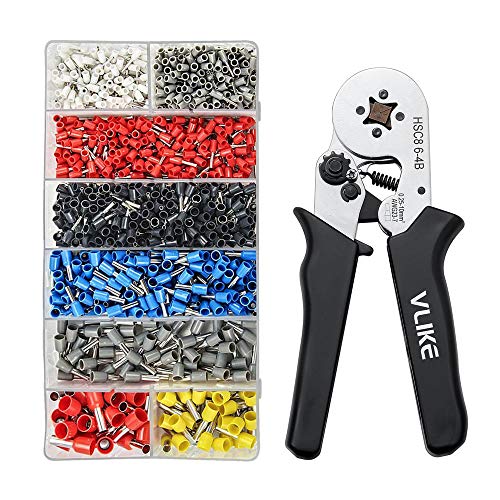VLIKE Ferrule Crimper Pliers Set Wire Crimping Tool Kit with 1200 ...