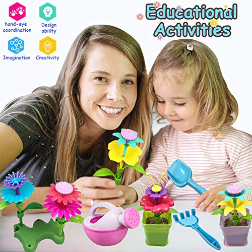 VLUSSO Gifts Toys for 3-6 Year Old Girls, DIY Flower Garden Buildi...