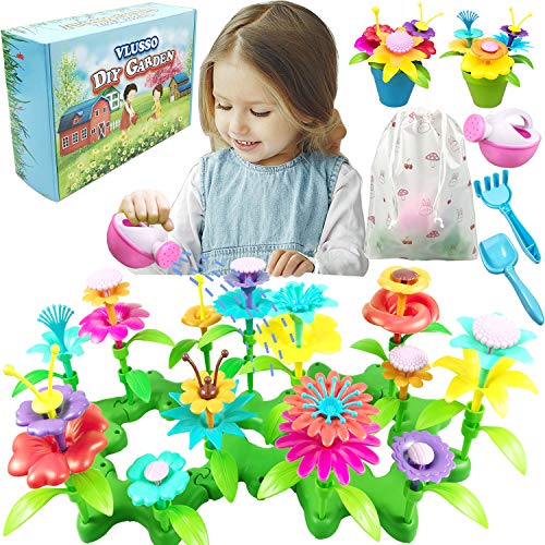 VLUSSO Gifts Toys for 3-6 Year Old Girls, DIY Flower Garden Buildi...