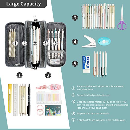 Large Pencil Case Big Capacity Pencil Bag Large Storage Pouch 3 Co...