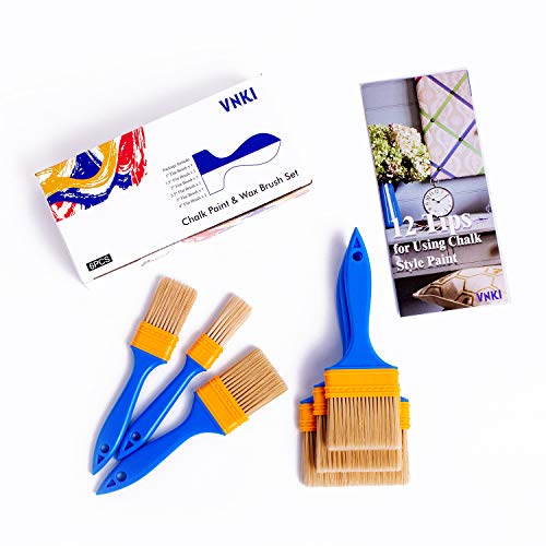 VNKI 6PCS Chalk Paint & Wax Brush Set for Painting and Refinishing...