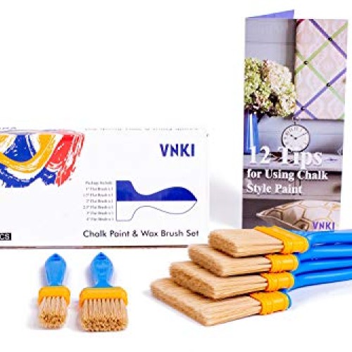 VNKI 6PCS Chalk Paint & Wax Brush Set for Painting and Refinishing...