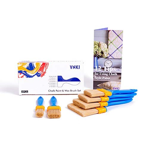 VNKI 6PCS Chalk Paint & Wax Brush Set for Painting and Refinishing...