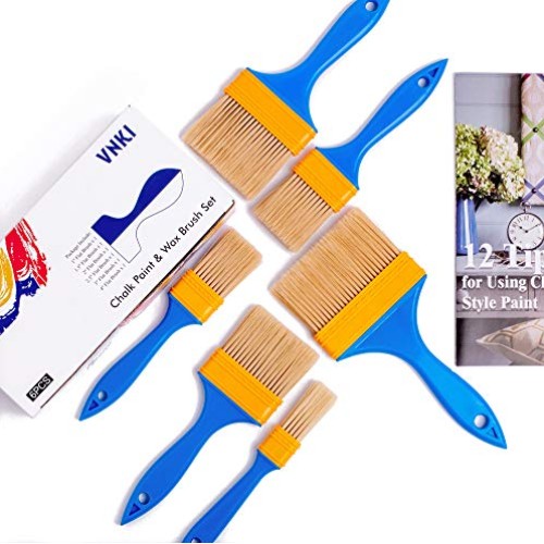 VNKI 6PCS Chalk Paint & Wax Brush Set for Painting and Refinishing...