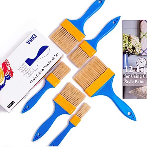 VNKI 6PCS Chalk Paint & Wax Brush Set for Painting and Refinishing...