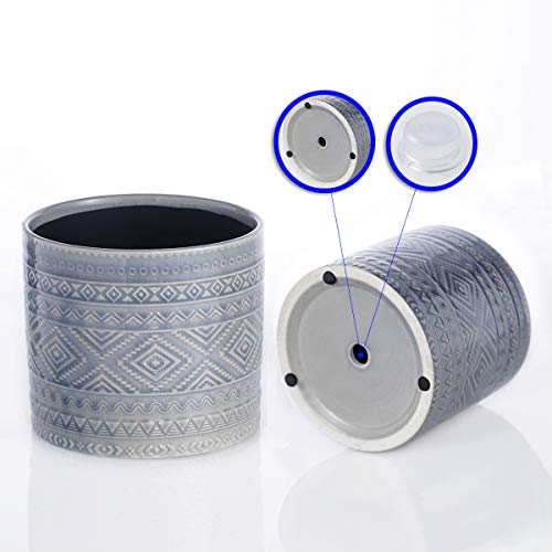 Voeveca Ceramic Flower Pot Garden Planters 4.5 and 5.5 Set of 2 ...