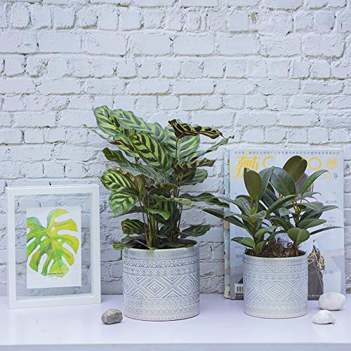 Voeveca Ceramic Flower Pot Garden Planters 4.5 and 5.5 Set of 2 ...