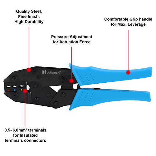 Voilamart Insulated Wire Crimper, Adjustable Wire Terminals Connec...