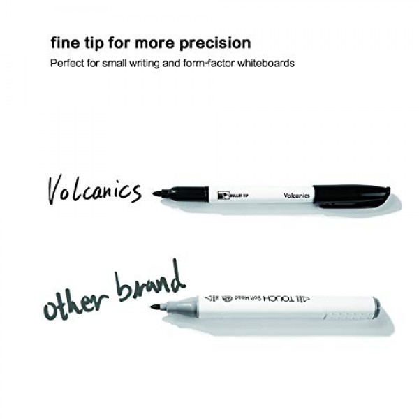 Volcanics Black Dry Erase Markers Low Odor Fine Whiteboard Markers...