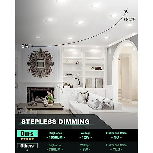 VOLISUN 24 Pack 6 inch Recessed Lighting, 5CCT LED Recessed Light ...