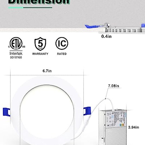 VOLISUN 24 Pack 6 inch Recessed Lighting, 5CCT LED Recessed Light ...