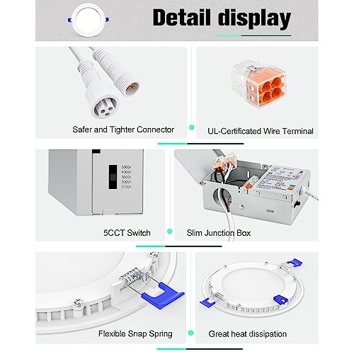 VOLISUN 24 Pack 6 inch Recessed Lighting, 5CCT LED Recessed Light ...