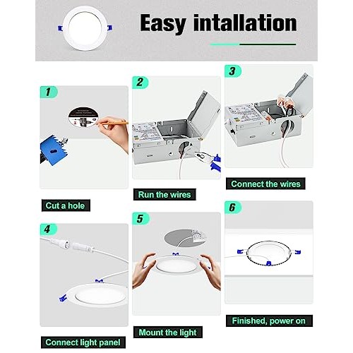 VOLISUN 24 Pack 6 inch Recessed Lighting, 5CCT LED Recessed Light ...