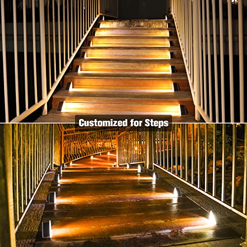 VOLISUN Solar Stair Lights 6 Pack, Solar Step Lights Outdoor Water...