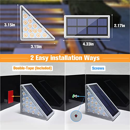 VOLISUN Solar Stair Lights 6 Pack, Solar Step Lights Outdoor Water...