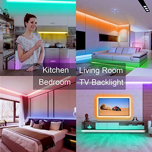 VOLIVO Smart Led Strip Lights 100ft, RGB App Controlled Bluetooth ...