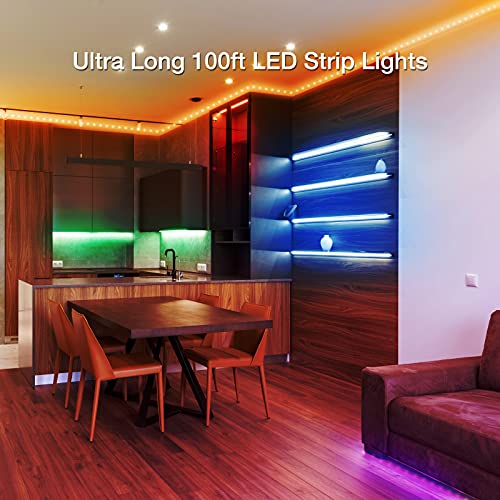 VOLIVO Smart Led Strip Lights 100ft, RGB App Controlled Bluetooth ...