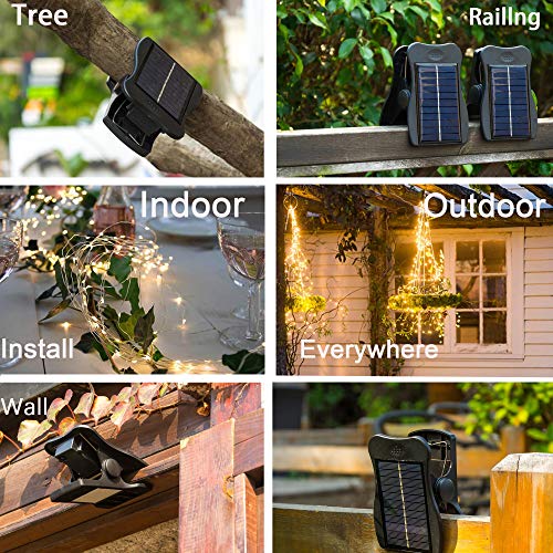 VOOKRY Solar 10 Strands 200 LEDs String Fairy Lights, Starry Coppe...