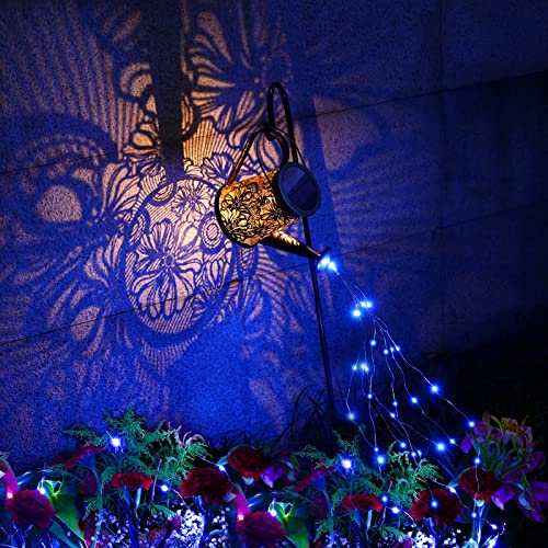 VOOKRY Solar Watering Can with Lights Christmas Decorations Metal ...